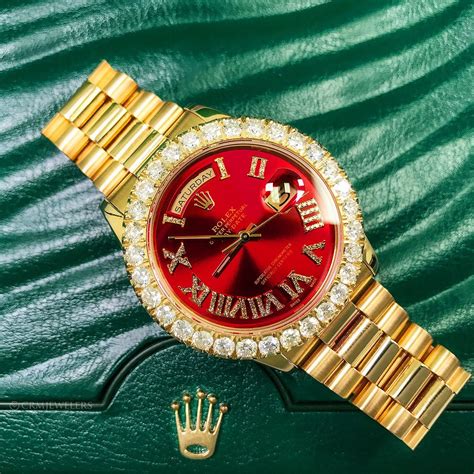 rolex red face watch